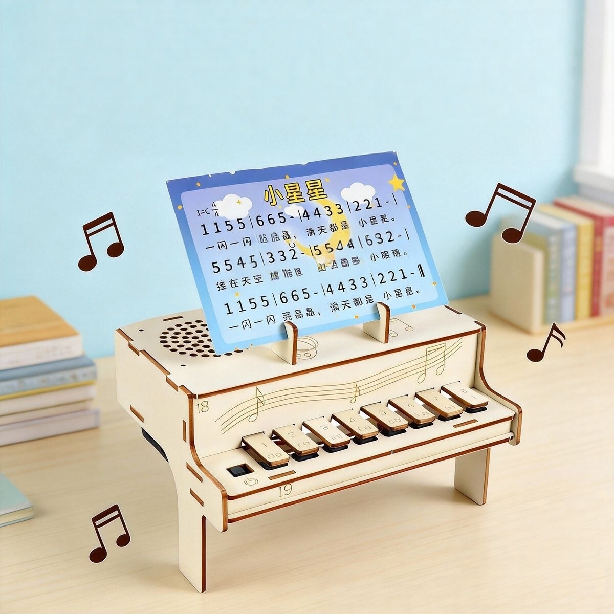 Diy Elektronik - Kit Perakitan Model Piano Elektronik Kayu