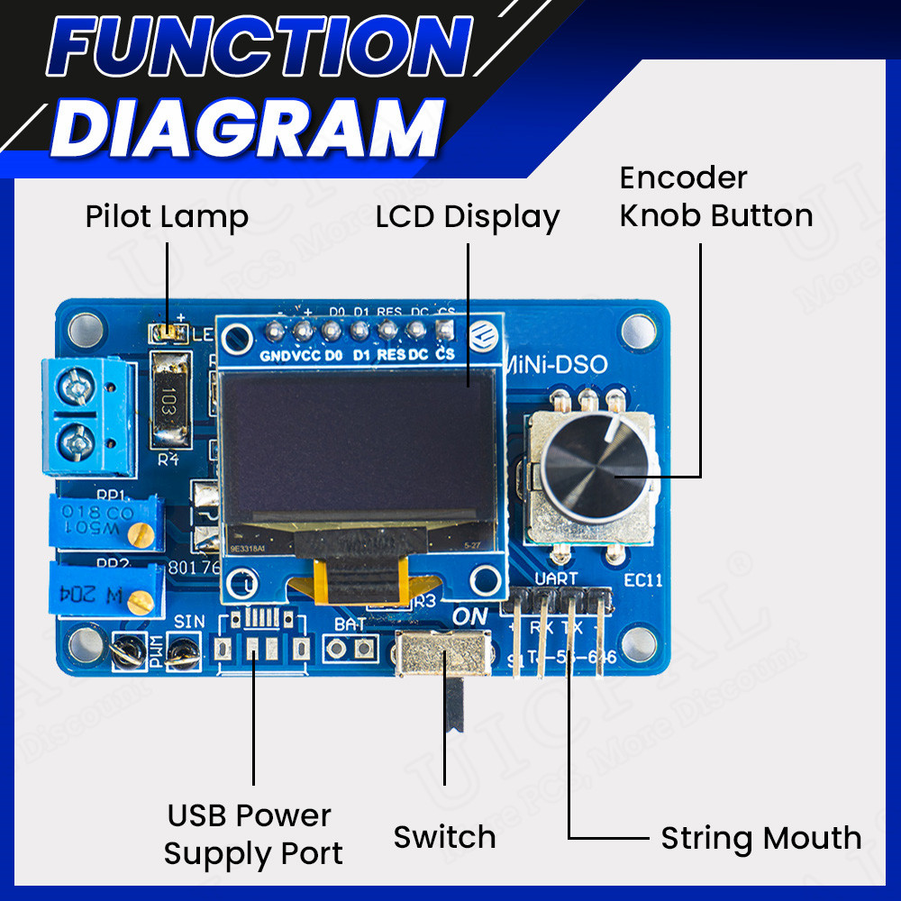 Kit elektronik osiloskop Digit - Oscilloscope Dso Mini ulasan dan harga